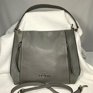 Coach Marlon Leather and Suede Hobo Shoulder Crossbody Bag